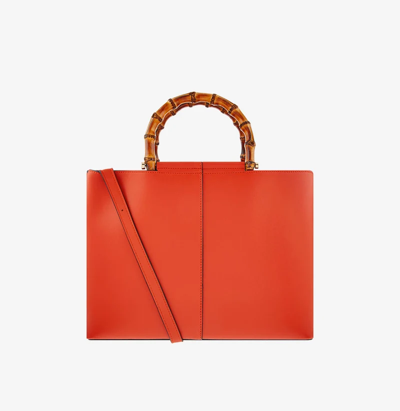 Heidi Handheld Bag with Bamboo Handles