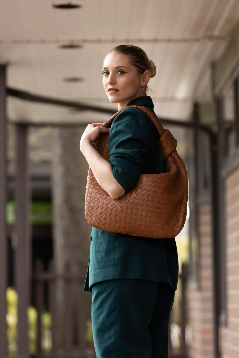 Zar Hand Woven Bag Tan
