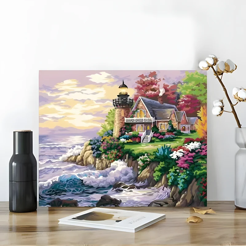 DIY Coastal Paint-by-Number Canvas