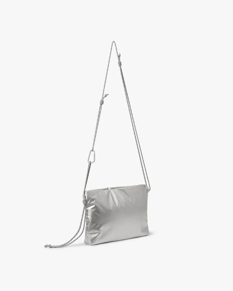 Medium Silver Crossbody Messenger Väska