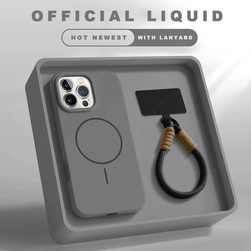 Magnetic Phone Case with Lanyard Strap