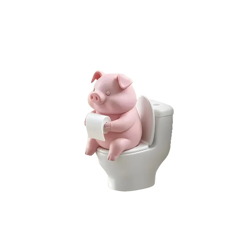 Pig Toilet Paper Holder Ornament