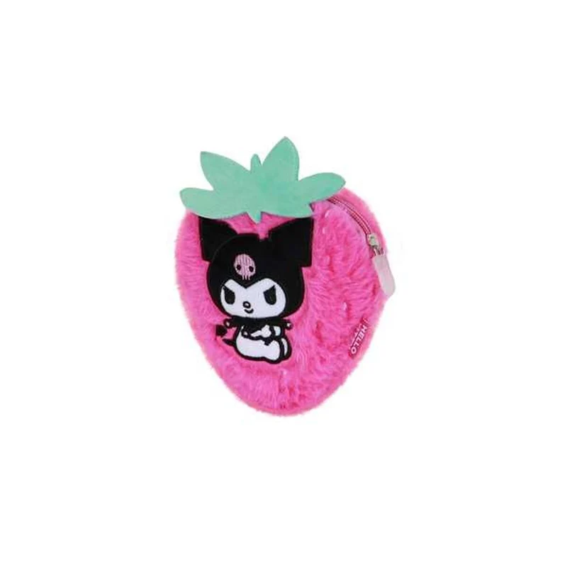 Plånbok Kuromi i rosa, kompakt design med flera fack