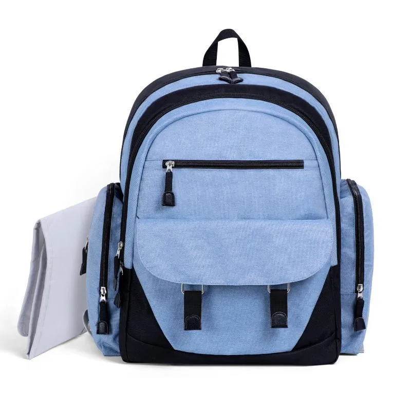 Large Capacity Waterproof Double Buckle Diaper Bag With Changing Pad
