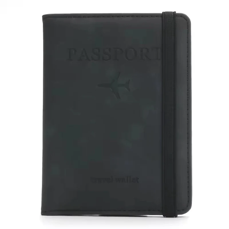 Passfodral i PU-läder, RFID-skydd, flera kortfack
