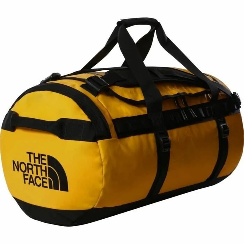 Duffelbag The North Face Base Camp 71L, vattentålig, gul och svart