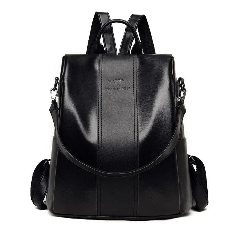 Women's Large Capacity Backpack Soft Leather Travel Bag