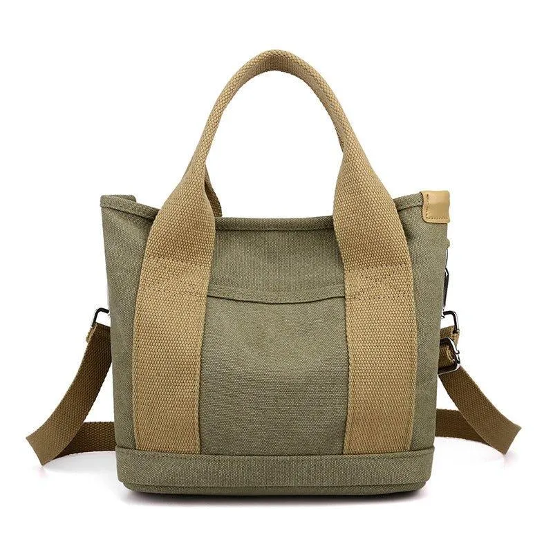 Women's Trendy Simple Fashion Style Large Capacity Commute Leisure Canvas Shoulder Bag