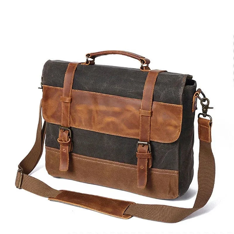 Fashion Men's Canvas Shoulder Messenger Bag Briefcase
