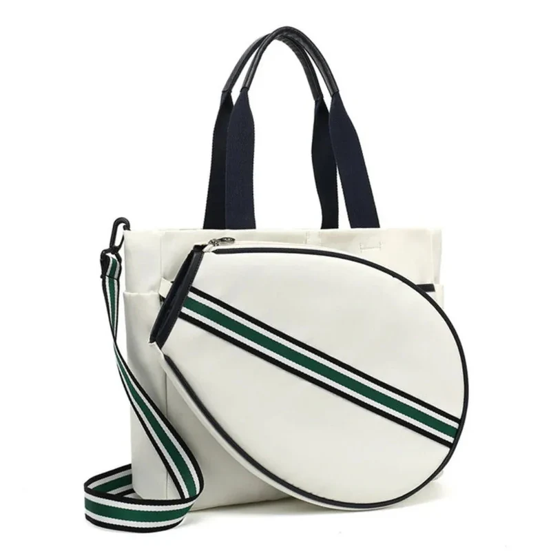 Canvas Striped Fashion Unisex Sports Beach Portable Crossbody Tennis Racket Bag