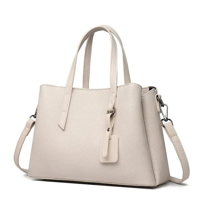 Cowhide Leather Women's Bag Large Capacity Handbag With Shoulder Strap