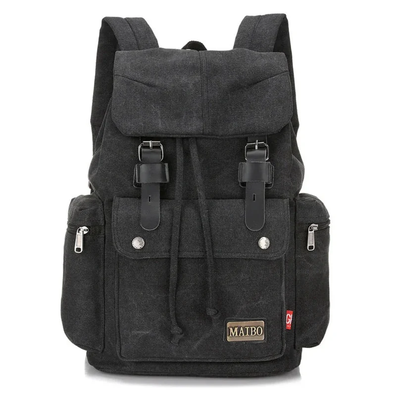 Men And Women Breathable Large Capacity Multiple Pockets Canvas Backpack For Travelling Camping & Hiking