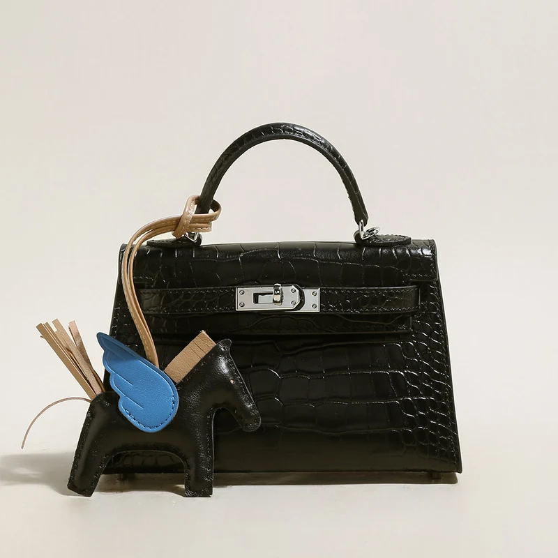 Swift Textured Leather Structured Top Handle Bag