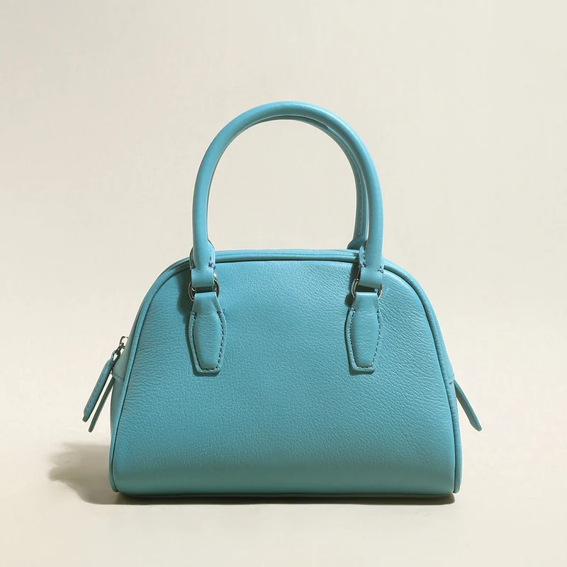 Simple Leather Bowling Bag