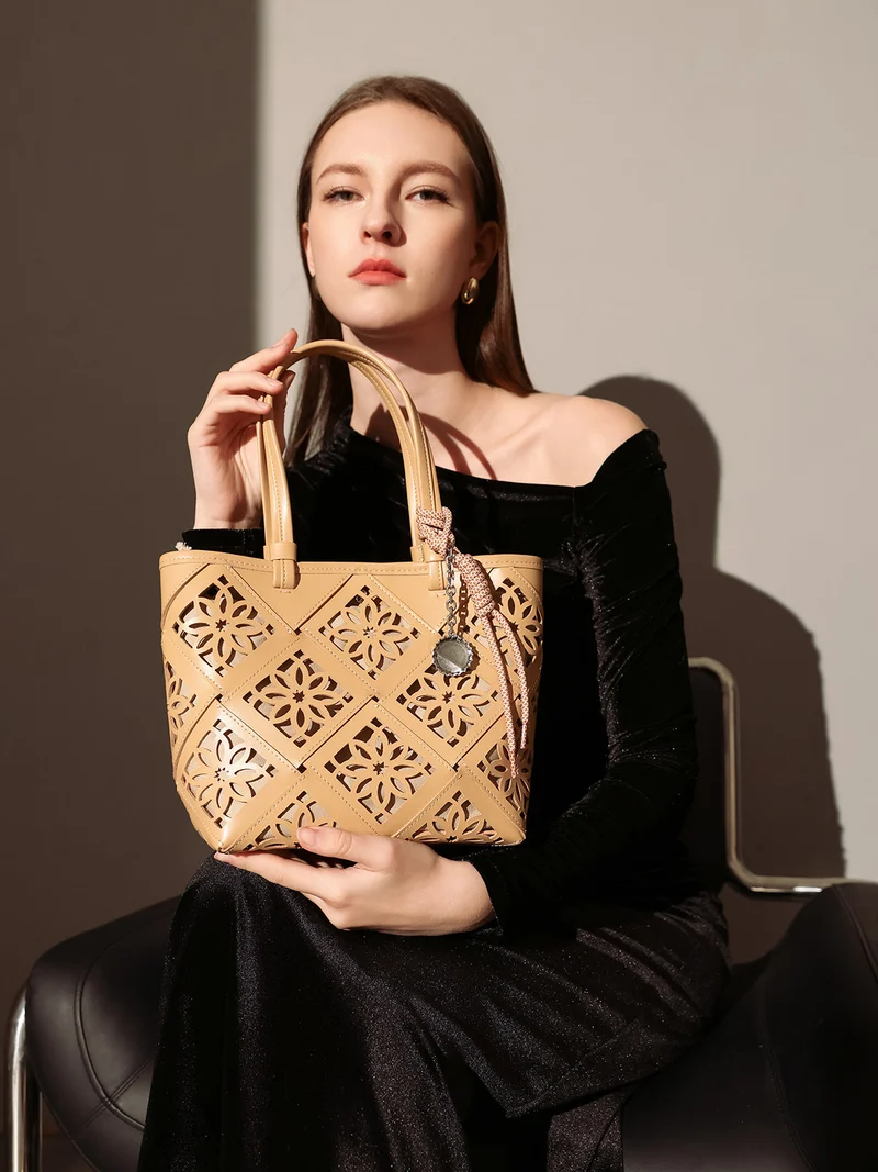 Venetian Perforated Leather Tote Bag