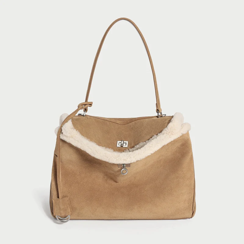 Manhattan Large Felt Leather Tote Bag