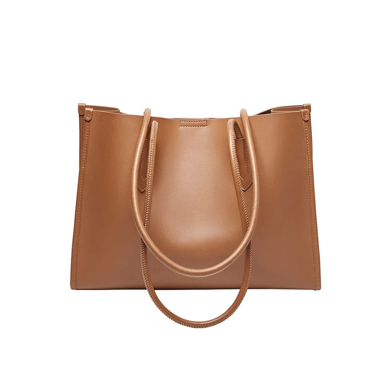 Large Capacity Leather Commuter Tote Bag