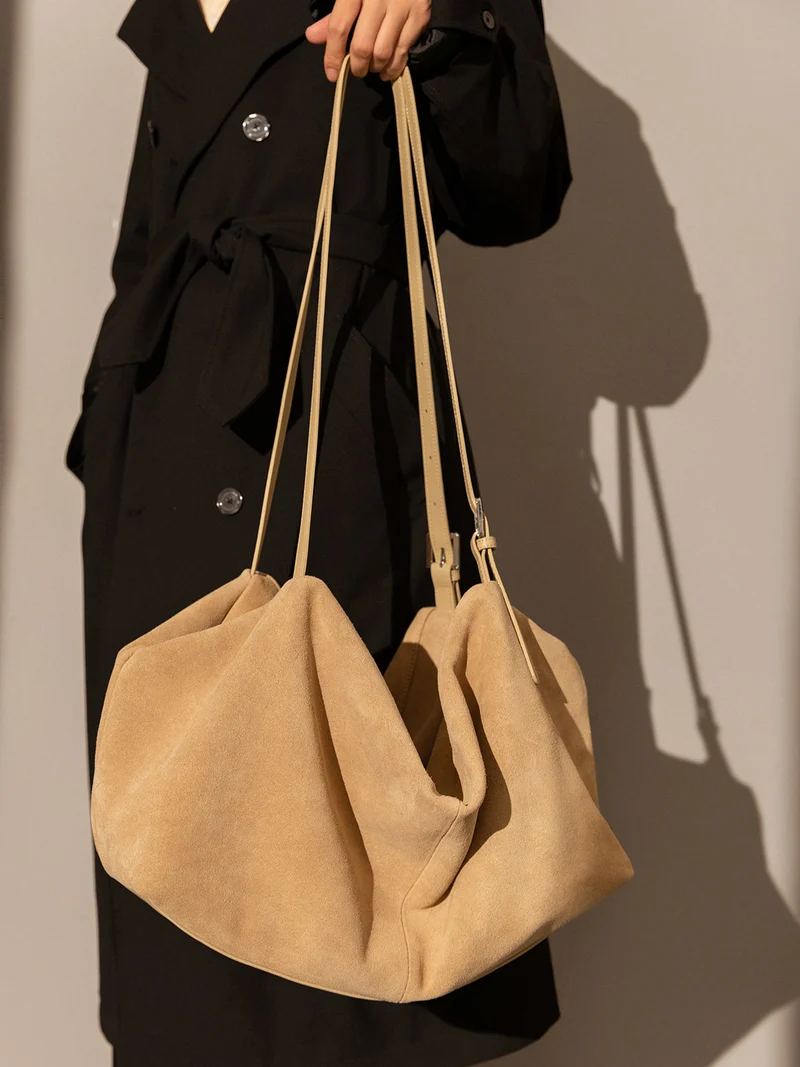 Slouchy Suede Leather Shoulder Bag