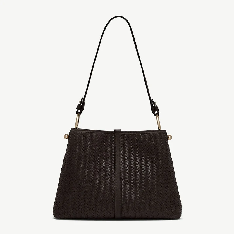 Lana Hobo - Chocolate Woven Leather