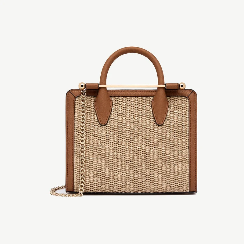 Mini Tote - Tan/Natural Raffia