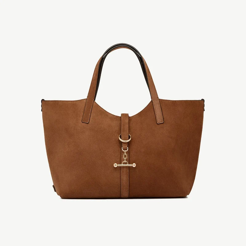 Kite Tote Midi - Tan Suede