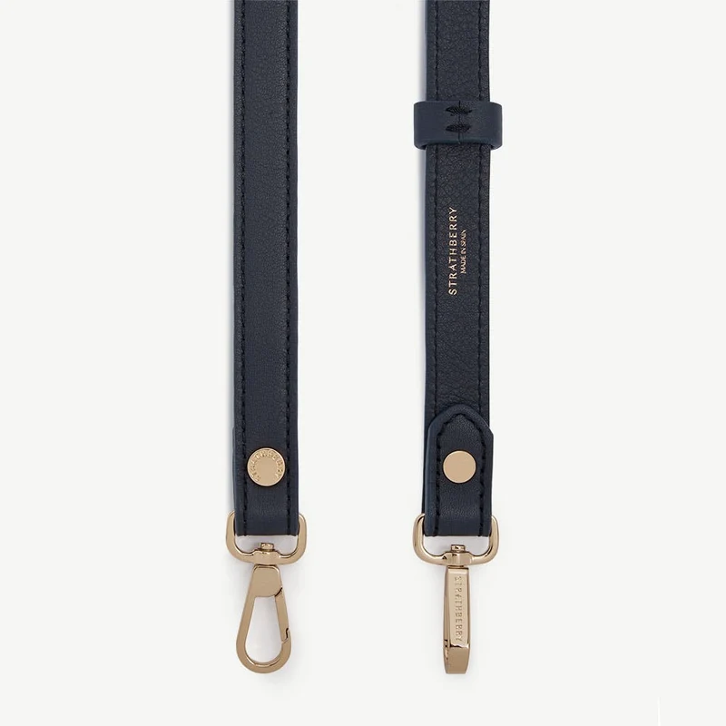 Thin Adjustable Leather Strap - Marine Blue