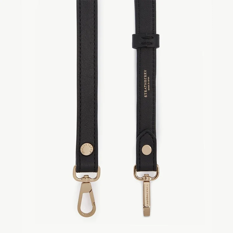 Thin Adjustable Leather Strap - Black