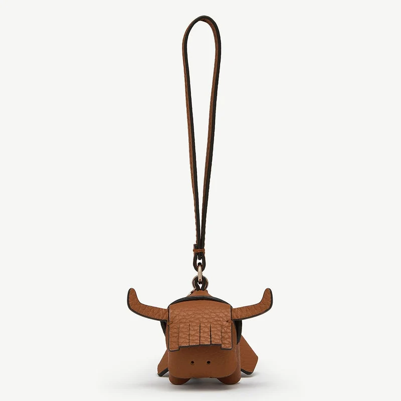 Bag Charm - Highland Cow Tan