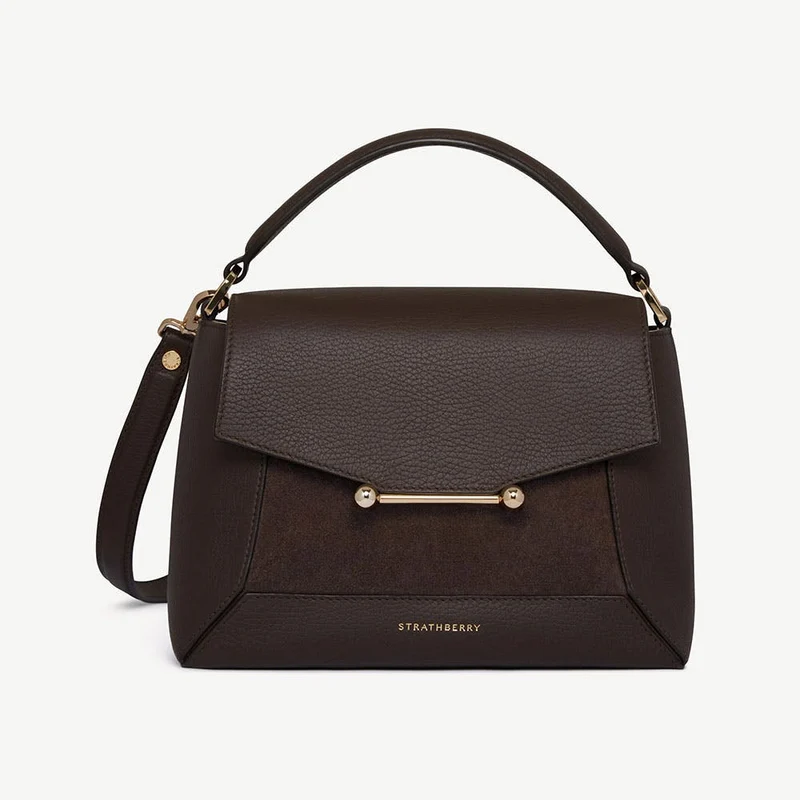 Mosaic Bag - Dark Chocolate Suede/Leather