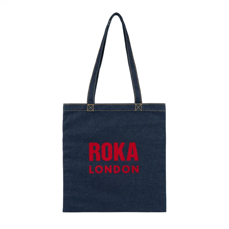 ROKA Notting Hill Cotton Tote Bag - Mörk Denim Wash