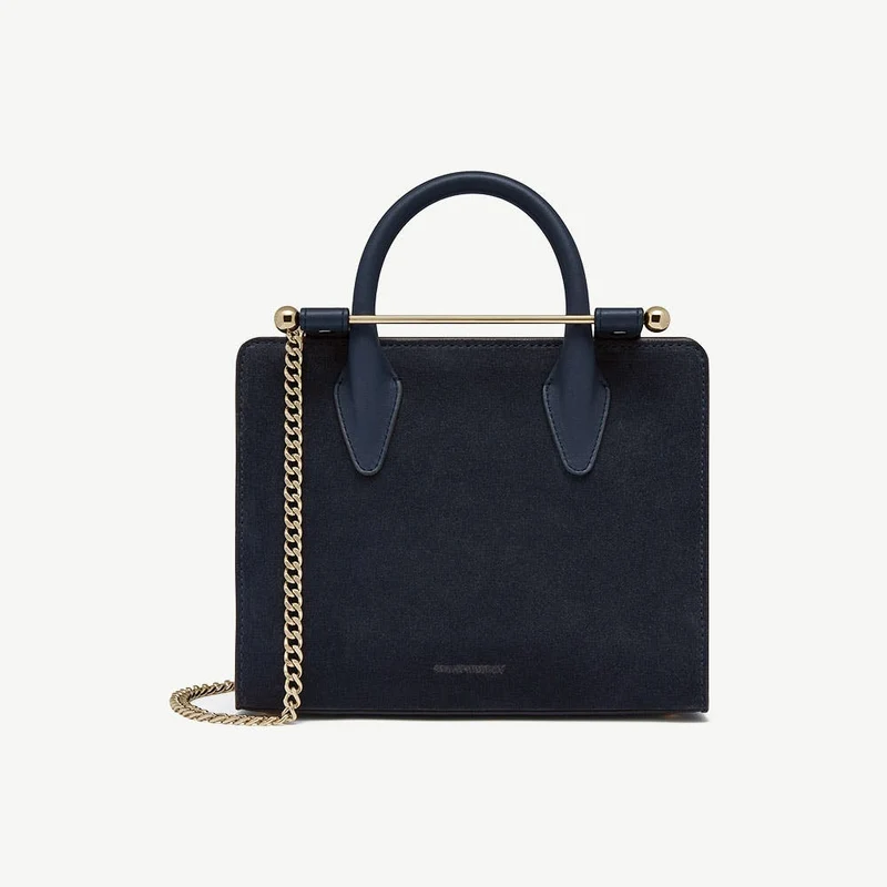 Mini Tote - Navy Suede