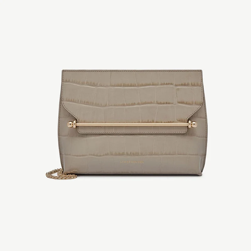 Stylist - Croc-Embossed Leather Light Taupe