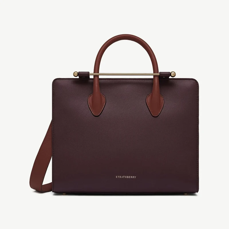 Midi Tote - Burgundy/Walnut/Chestnut