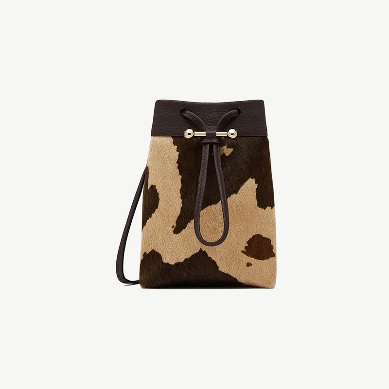 Osette Midi Pouch - Sand/Espresso Spot Print