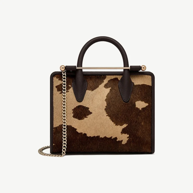 Mini Tote - Sand/Espresso Spot Print