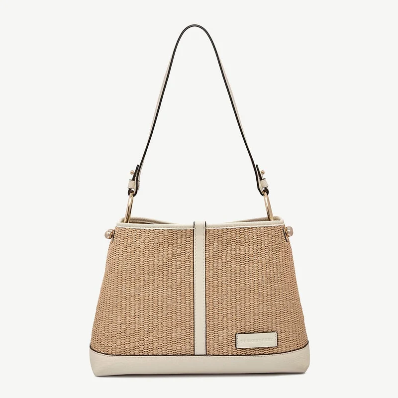 Lana Hobo - Vanilla/Natural Raffia