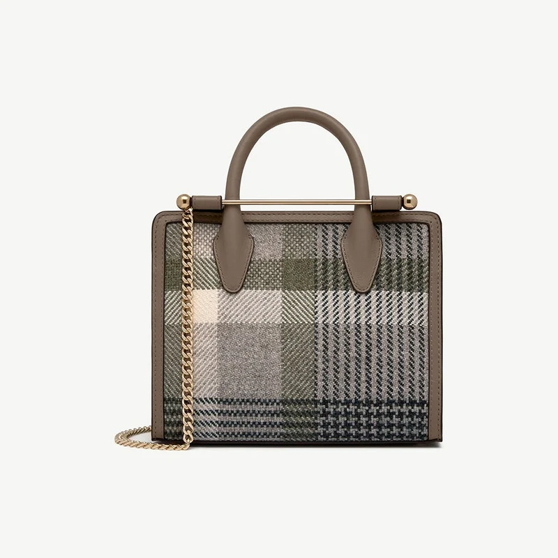 Mini Tote - Strathberry Tartan Taupe