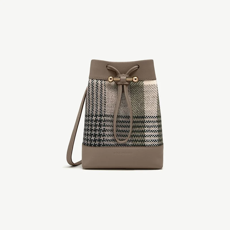 Osette Midi Pouch - Strathberry Tartan Taupe
