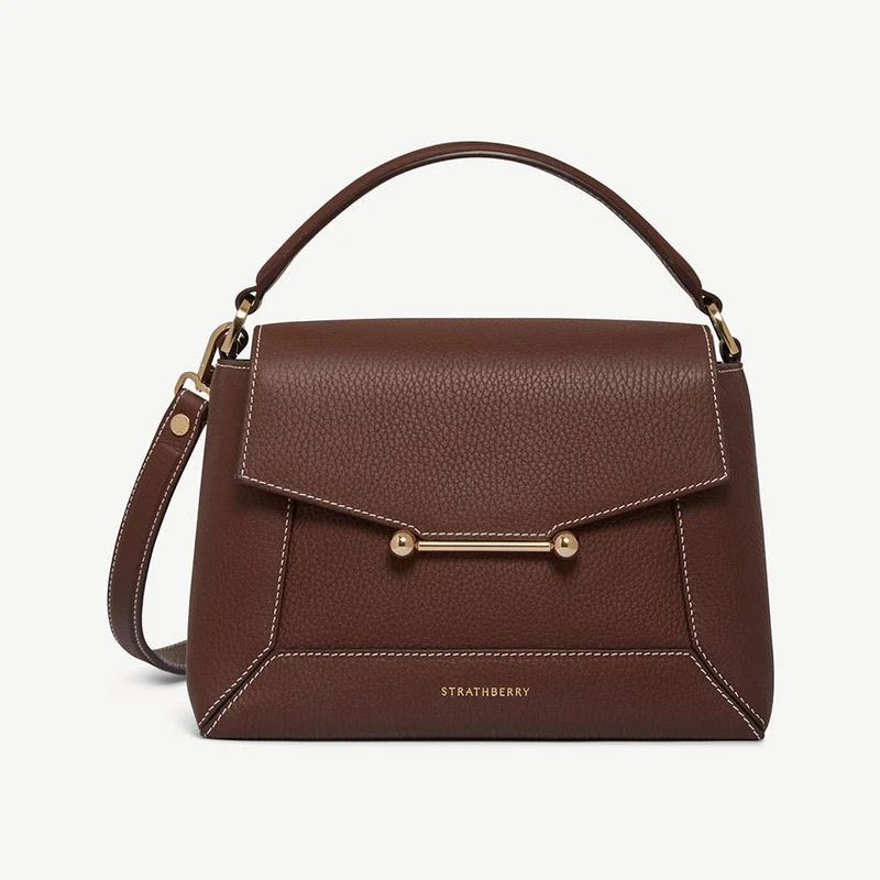 Mosaic Bag - Chocolate with Vanilla Stitch