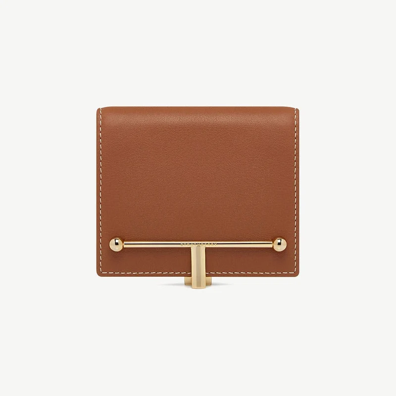 Melville Street Wallet - Chestnut with Vanilla Stitch