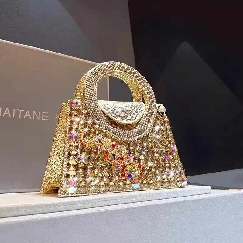 Modern handväska med strass för kvinnor - Designer axelväska