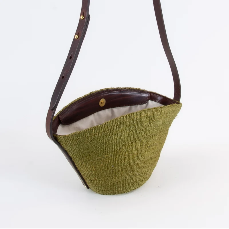 Crossbody Basket Olive & Brown