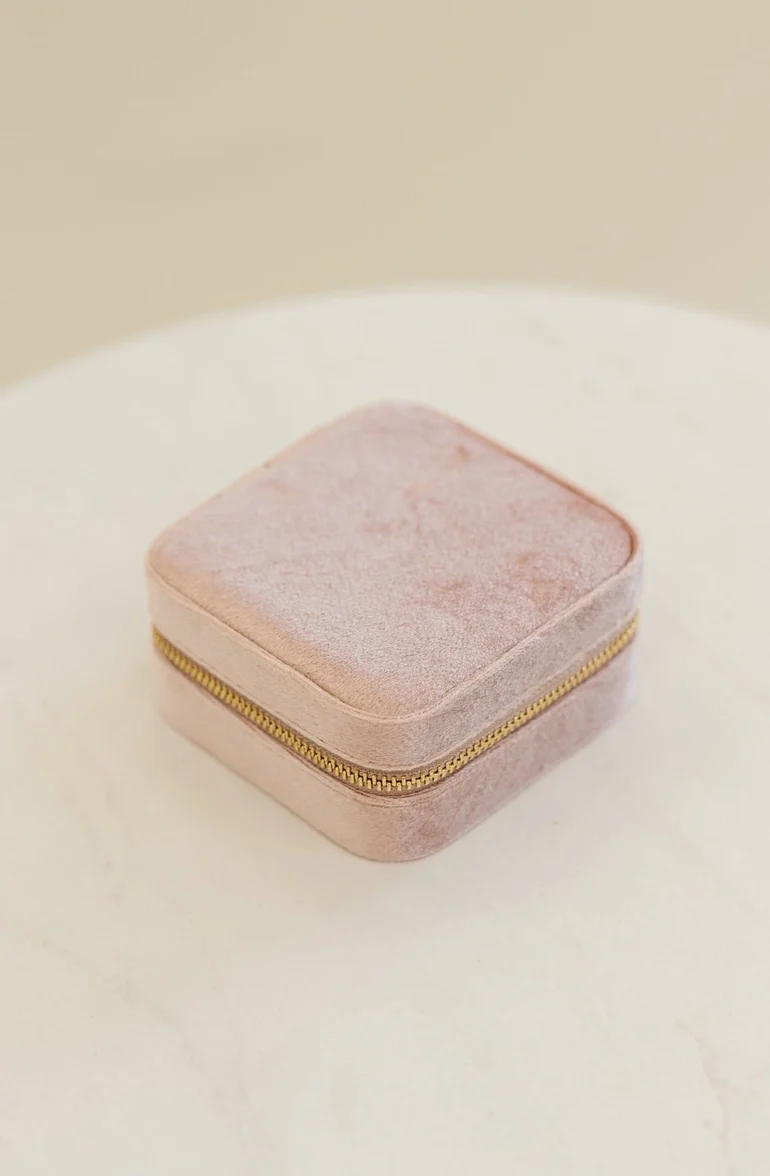 Eloise Velvet Travel Jewelry Box Case Organizer with Mirror