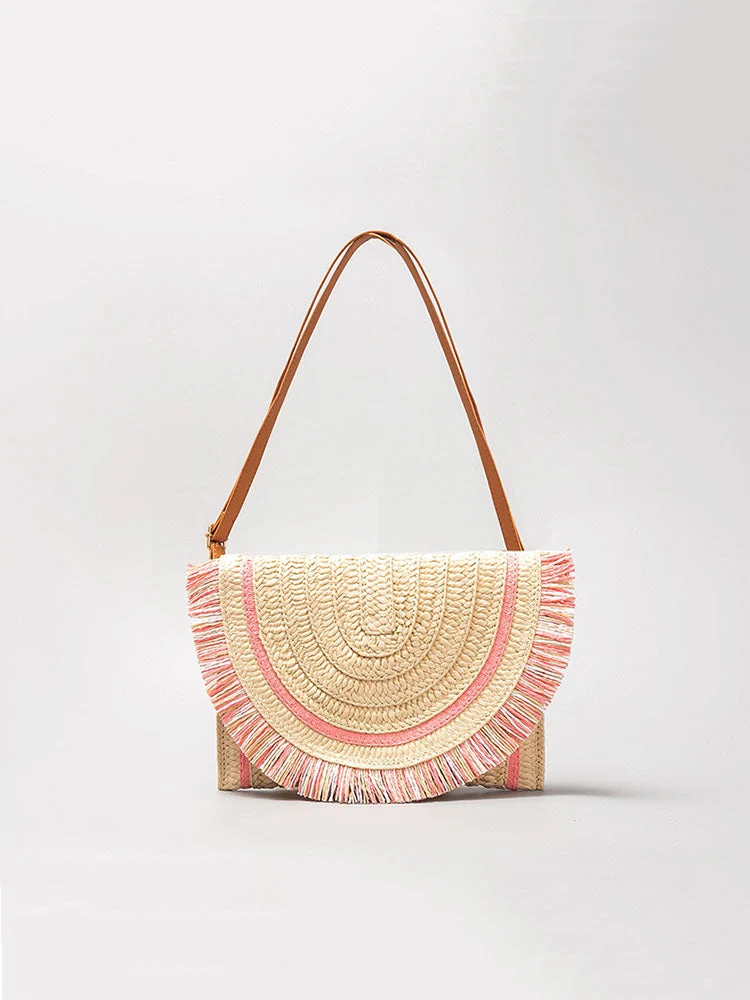 Handwoven Straw Bag: Clutch & Crossbody