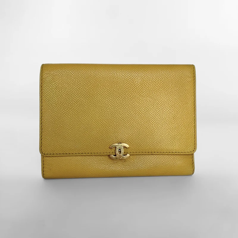 Caviar Quilted Medium Flap Plånbok Gul