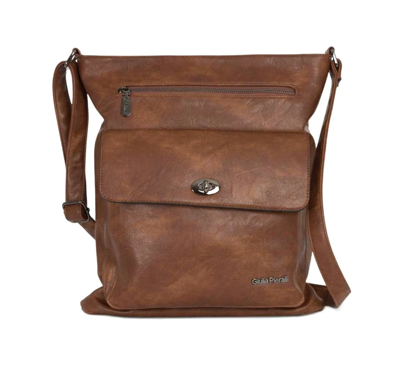 Giulia Pieralli Classic Topzipper A4 Cognac