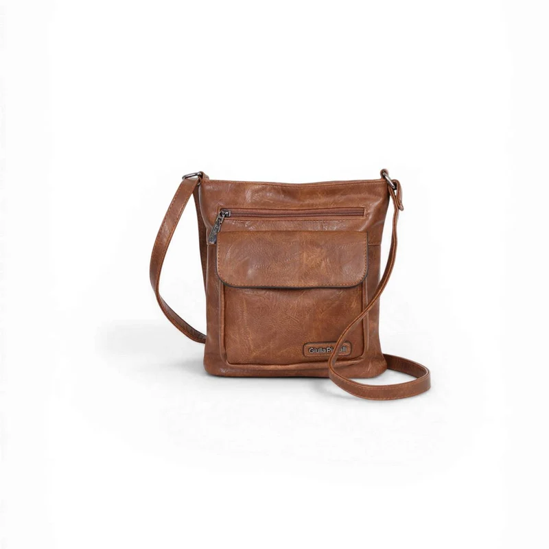 Giulia Pieralli Classic Topzipper Pocket Small Cognac