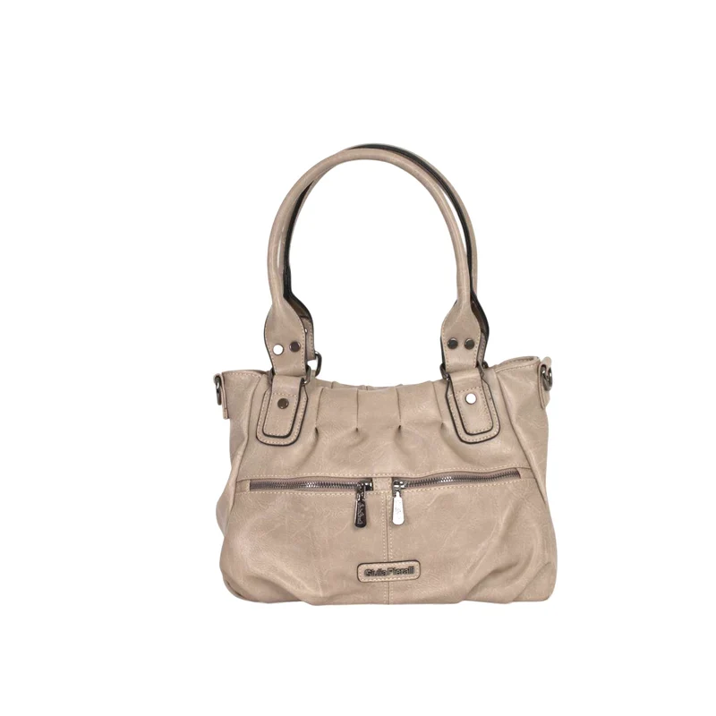 Giulia Pieralli Classic Ruffle Handbag Taupe