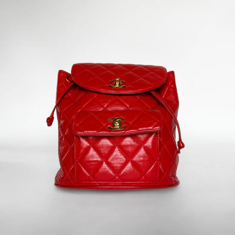 Chanel Duma Ryggsäck Lammskinn Läder