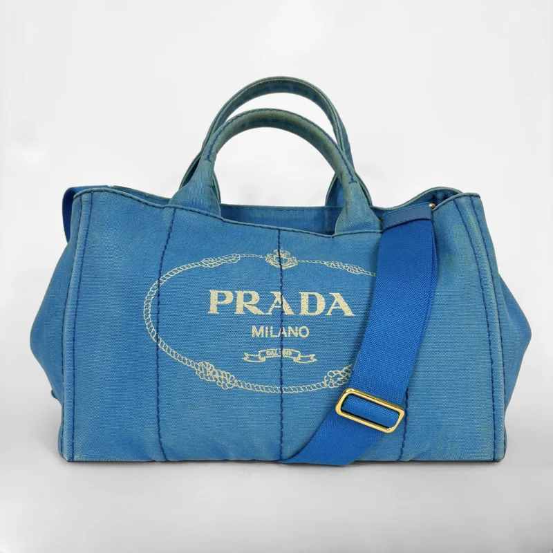 Prada Canapa Canvas Tote Bag-rem